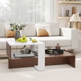 thumbnail image 2 of Costway 2-Tier Geometric Coffee Table Center Table with Storage Shelves Home Modern, 2 of 9