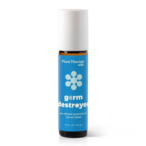 Plant Therapy Kids Germ Destroyer Essential Oil Blend, Illness Guard Blend, Pure, KidSafe, Pre-Diluted Roll-On 10 mL (1/3 oz)