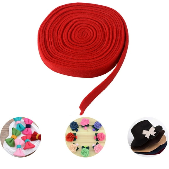 HEATSHAKING Diy Ribbon Roll Felt For Craft Enthusiasts Red 500Cm X 3Cm 1Pack