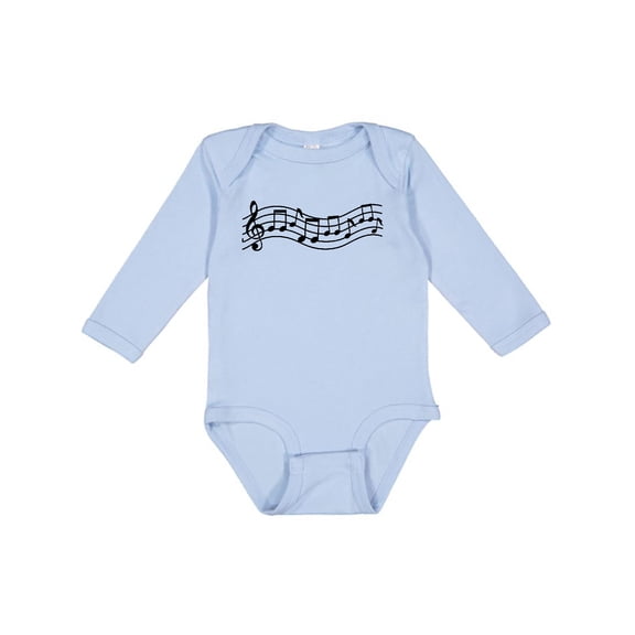 Inktastic Music Staff Musical Boys or Girls Long Sleeve Baby Bodysuit