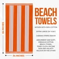 thumbnail image 4 of BNM Cotton Striped Oversized Beach Towels, 34" x 64", Set of 4, Orange, 4 of 10