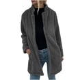 thumbnail image 2 of PVCS Women Winter Warm Solid Winter Lengthened Plush Long Sleeve Outwear, 2 of 6