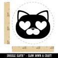 thumbnail image 2 of Round Cat Face Love Heart Eyes Rubber Stamp for Scrapbooking Crafting Stamping - Small 3/4 Inch, 2 of 7