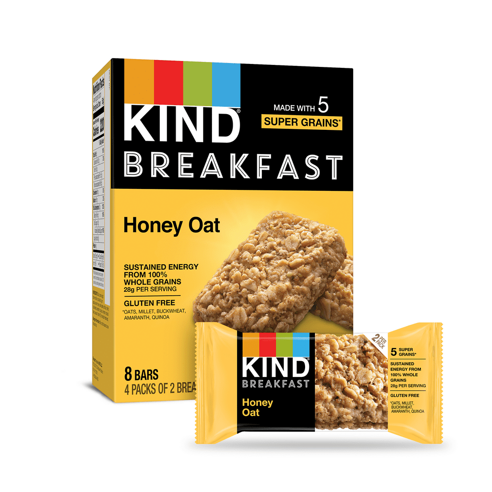 KIND Breakfast Bars, Honey Oat, Gluten Free, 1.8 oz, 4 Snack Bars