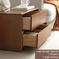 thumbnail image 4 of Marsrizon Modern NightStand, 100% Solid Wood TV Sideboard, Minimalist Oak Side Table, Living Room Log Storage Cabinet, Low Cabinet（Walnut）, 4 of 6