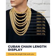 Men Stainless Steel Necklace Cuban Link Chain, Flat Curb Chain Necklaces Unisex, Silver/Black/Gold Plated Chunky Hip Hop Neck Chain, 6mm/9mm Width, 18-32 Inches Length Jewelry for Mens Women