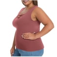 thumbnail image 4 of Tanghaowl Tank Tops for Women, Plus Size Tank Top With Built In Bra Wide Straps Support Comfort Summer Casual Wear Pink XL, 4 of 5