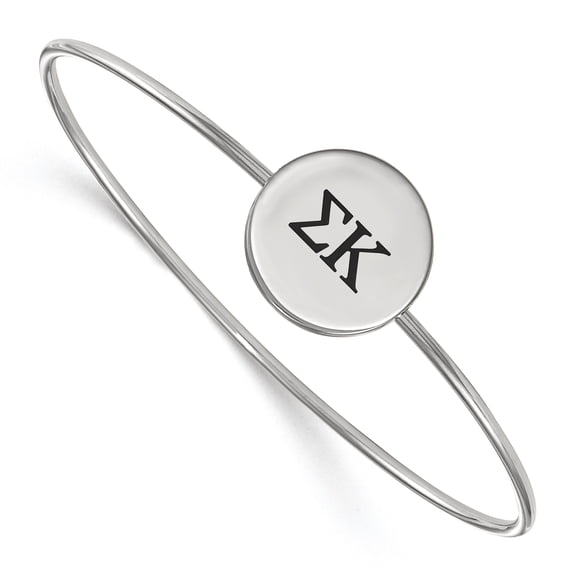 Sterling Silver Official Licensed Greek Sororities Sigma Kappa (??) Enameled Slip-on Bangle