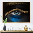 thumbnail image 2 of Designart 'Girl Eyes With Gold Chain and Blue Pigment' Modern Framed Canvas Wall Art Print, 2 of 5