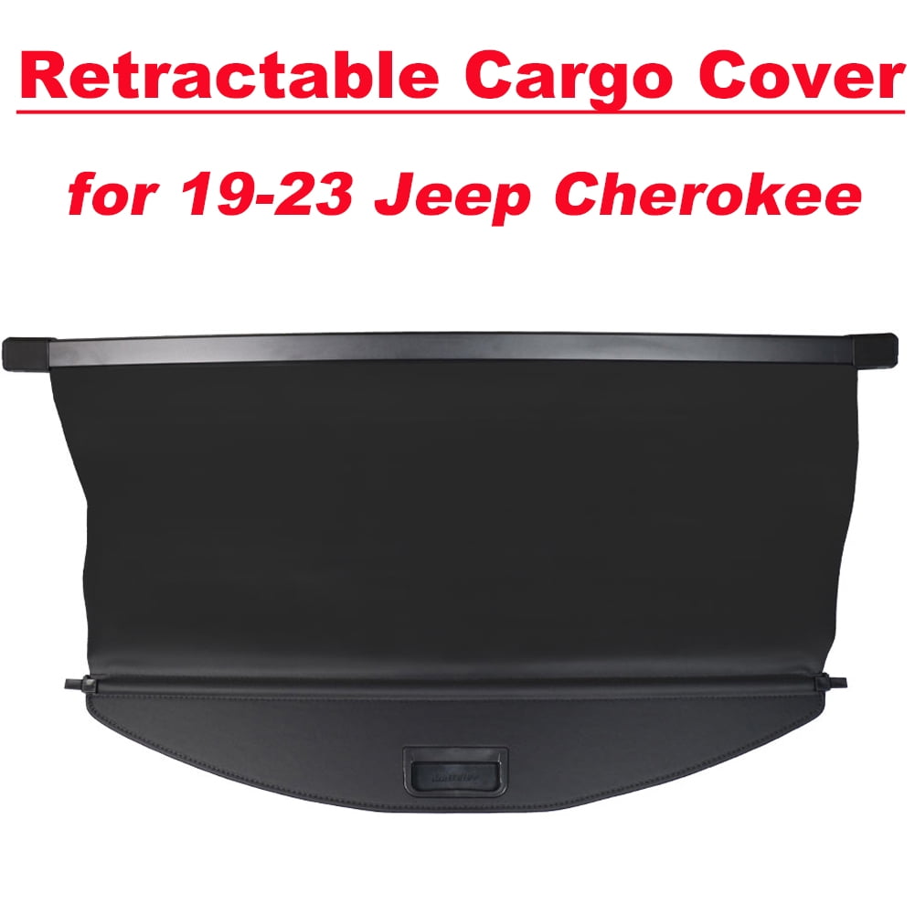 Fit 2019-2023 Jeep Cherokee Cargo Cover for Jeep Cherokee 2019 2020 2021 2022 2023 SUV Accessory Tonneau Cover Black Retractable Rear Trunk Privacy Security Shield Shade Cover