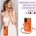 thumbnail image 5 of Phone Case for Samsung Galaxy S20 Plus S20+ 5G Wallet Cell Cover with Card Holder Stand Shoulder Crossbody Strap Long Lanyard Leather S20+5G S20plus 20S + S2O S 20 20+ G5 Women Girls Orange, 5 of 11
