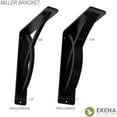 thumbnail image 2 of Ekena Millwork 1 1/2"W x 7 1/2"D x 10"H Miller Wrought Iron Bracket, (Single center brace), Antiqued Pewter, 2 of 9