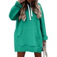 thumbnail image 6 of Jalioing Solid Hoodies for Women Oversized Side Slit Long Pullover Fashion Solid Drawstring Sweatshirts with Pocket, 6 of 8