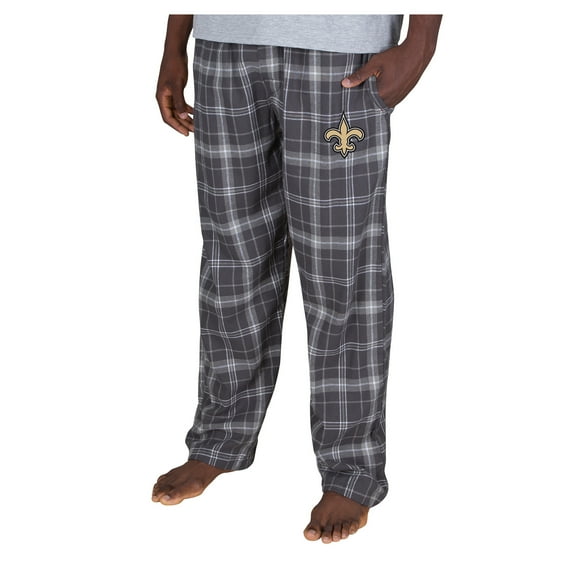 Men's-Concepts Sport Charcoal New Orleans Saints Ultimate Plaid Flannel Pants