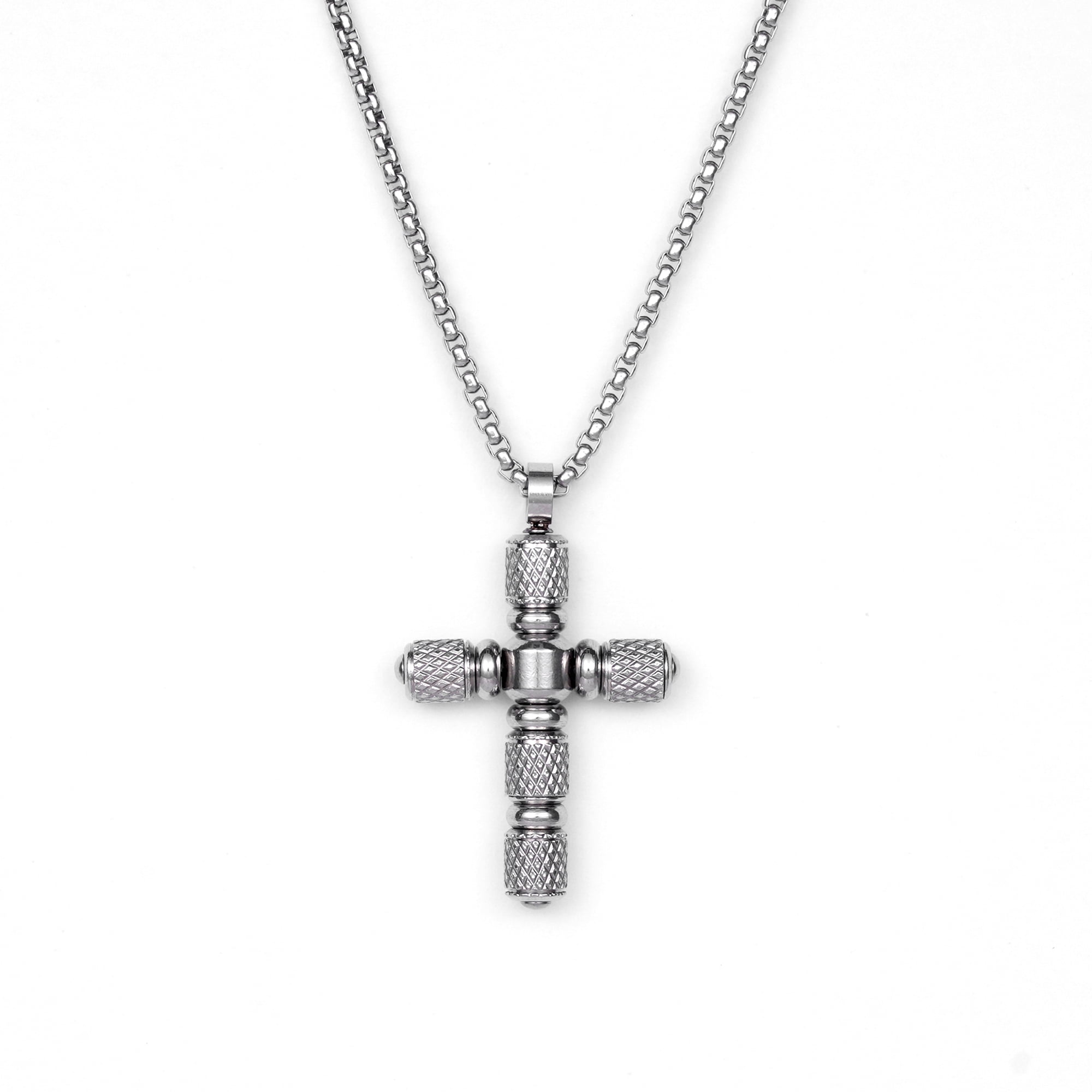 Mens Two-Tone Stainless Steel The Lord's Prayer Dog Tag Pendant