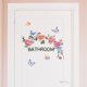 thumbnail image 2 of Ounissouiy Calcomanías de pared, Mural de fondo de flores, póster de arte plano, autoensamblaje, bricolaje, baño, inodoro, decoración de sala Decoración del hogar, 2 of 6