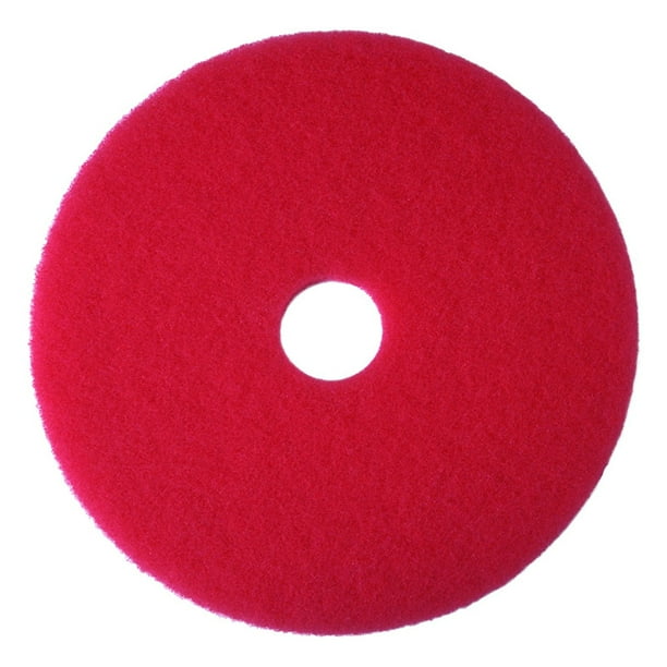 3M 08388 Red Buffer Pad 5100, 13" Floor Buffer, Machine Use (Pack of 5