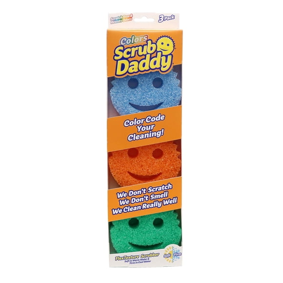 Scrub Daddy Ensemble d'Éponge - Couleurs de Variété - Éponge à Vaisselle Polyvalente Sans Rayures - Sans BPA et Fabriqué avec de la Mousse Polymère - Éponge de Cuisine Résistante aux Taches, aux Moisissures et aux Odeurs (6 Count)