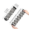 thumbnail image 4 of Fuzoiu Black and White Checkerboard Print Adult Socks, Crew Moisture-wicking Socks, Unisex Cushion Crew Socks,Casual Sports Ankle Socks, 4 of 7