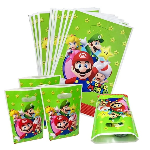 30PCS Mario Gift Bags Party Flavors Bags Treat Candy Bags For Kids Birthday Video Game Party Mario Goodie Bags