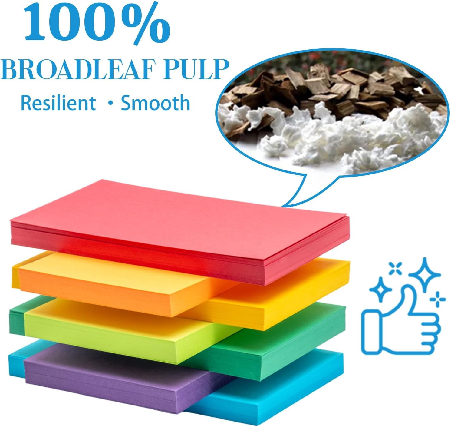 TT-Index Cards 301-Count 3x5 Inch,178GSM Heavyweight Set of 7 Colors Paper Multicolor Study Cards (Rainbow)