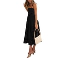 thumbnail image 3 of Coduop Womens Spaghetti Strap Sleeveless Dress Summer Dress Ruched A-Line Party, 3 of 6