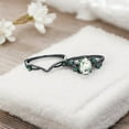 thumbnail image 7 of STERLING MINIMALIST 1.5CT Oval Shaped Moss Agate Ring Set Natured - Inspired Bridal Set, Engagement Gifts For Her, Emerald Stacking Jewelry, 7 of 7