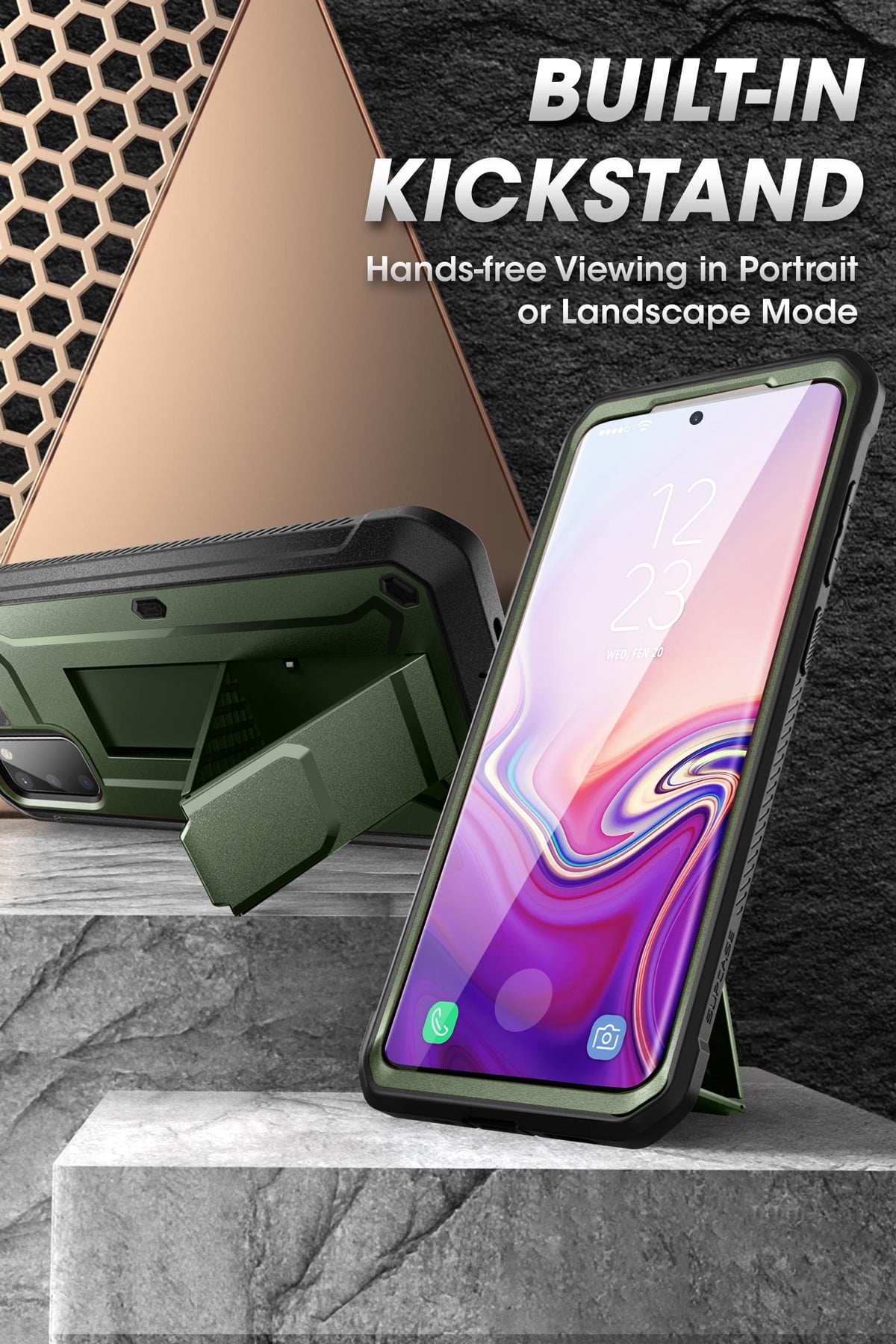 SUPCASE Unicorn Beetle Pro Series Designed for Samsung Galaxy S20 FE 5G Case (2020), Full-Body Dual Layer Rugged Holster & Kickstand Case with Built-in Screen Protector (Guldan)
