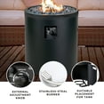 Four Seasons Courtyard 23inch Round Column Propane Fire Pit, 50,000 BTU Outdoor Portable