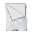 thumbnail image 2 of Abstract Soft Flannel Fleece Throw Blanket, Modern Wavy Ocean Surfer Summertime Themed Bubble Detailed Work of Art, Cozy Plush for Indoor and Outdoor Use, 50" x 70", Pale Blue and White, by Ambesonne, 2 of 5