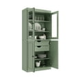 thumbnail image 2 of Palace Imports 100% Solid Wood Kitchen Pantry Storage Cabinet with Glass Doors, Adjustable Shelves and 2-Drawers, Sage, 2 of 7