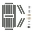 thumbnail image 5 of BALUS 42in x 84in Sliding Barn Door with 6.6ft Barn Door Hardware Kit & Handle, Pre-Drilled Ready to Assemble, DIY Unfinished Solid Spruce Wood Panelled Slab, X-Frame, Grey, 5 of 6
