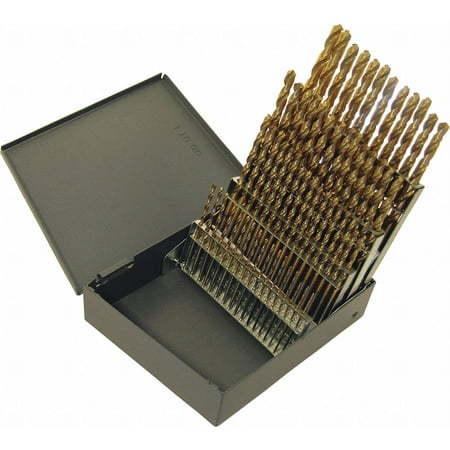 UPC: 0662355418024 | Chicago Latrobe 41802 #1-#60 Titanium Nitride HSS Twist Drill Bit Set 60Pc