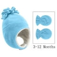 thumbnail image 5 of IDALL Baby Sun Hat,Winter Hats Two Piece Winter Fleece Solid Color Warm Children'S Hat And Gloves Ushanka,Trapper Hat Light blue S, 5 of 7