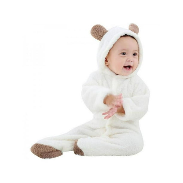 Bodyjones Newborn Baby Winter Warm Bear Jumpsuit Snowsuit Fleece Hoodie Romper S Xl Walmart Com Walmart Com