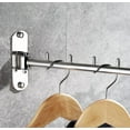thumbnail image 4 of Clothes Hanger Rack Swing Arm, Folding Clothes Hanger Wall Mounted Space Saving Drying Rack, Stainless Steel 304 Laundry Room Valet Hook Holder, Foldable Hanging Hook Rod (Silver), 4 of 7