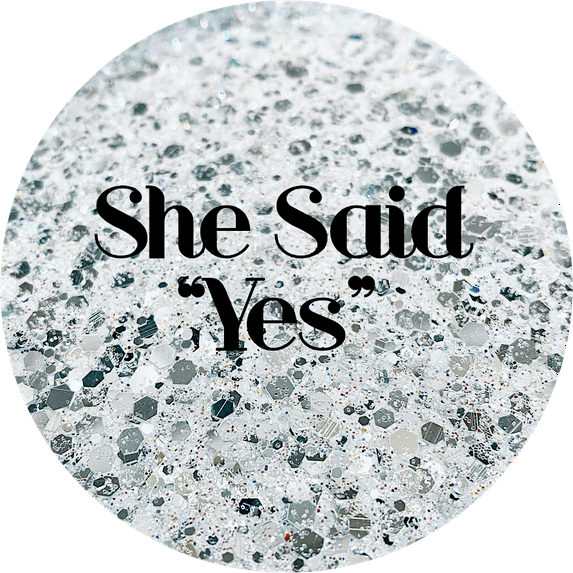 Glitter Heart Co. - High Quality Polyester Glitter - 2oz Bag - She Said Yes - White and Silver Mirror Chunky Mix