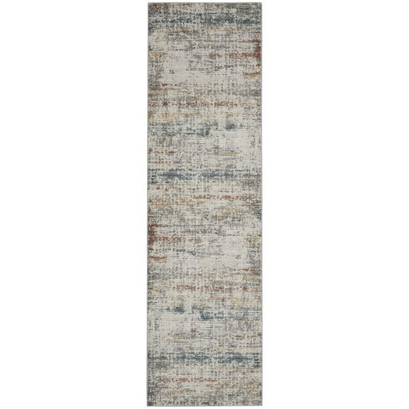 Nourison Rustic Textures Abrash Indoor Area Rug Light Grey Multi 2'2" x 7'6"