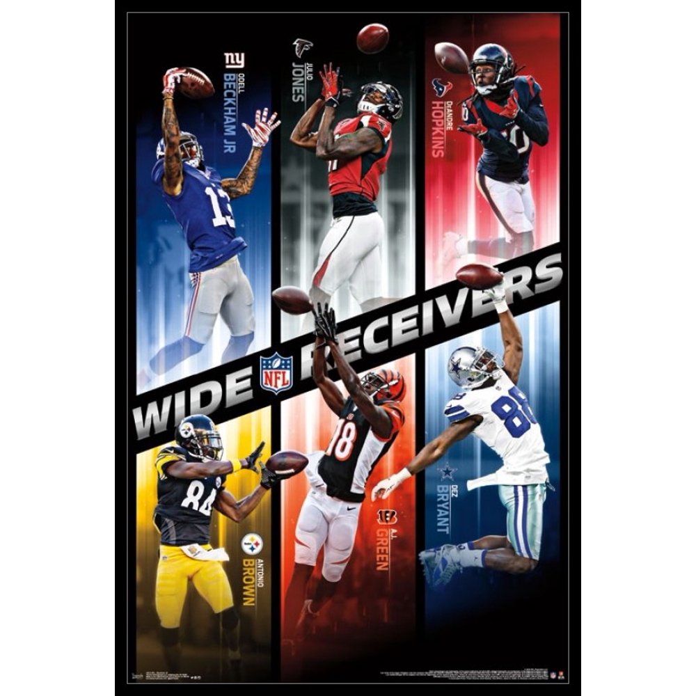 NFL Receivers 16 Laminated & Framed Poster Print (22 x 34) Walmart