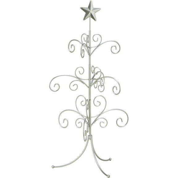 Tripar Decorative Tree Ornament & Jewelry Display, Silver Finish (22-Inch Height) - Decorative Metal Wire Stand - 3 Tiers of Branches, Perfect for Wrought Iron Trees