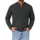 thumbnail image 1 of Suéter de punto de cuello alto para hombre Inspire Chic, color sólido, con media cremallera, talla XL, gris oscuro, 1 of 5