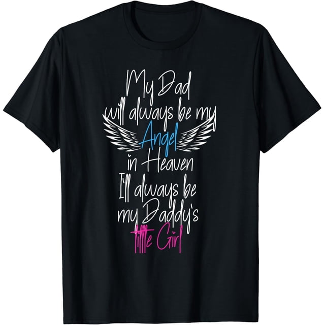 Mon Papa Mon Ange au Paradis en Mémoire d'Amour de Mon Papa T-Shirt, T-Shirt Col Rond m Blanc