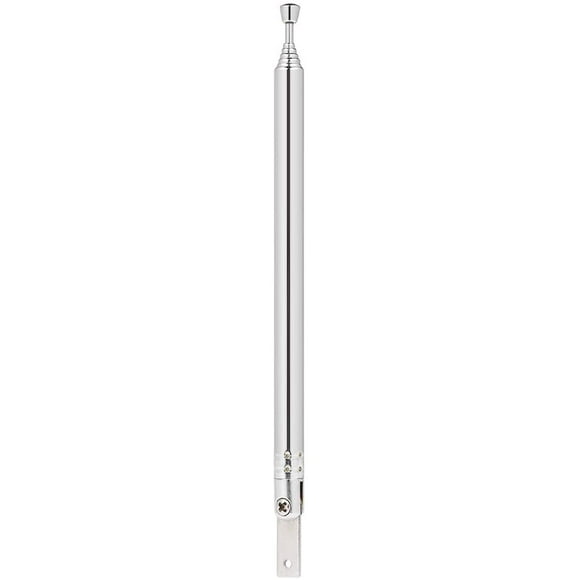Telescopic FM Radio Antenna 7 Sections Chromium-Plating Copper Antenna 360° Rotatable Telescopic Stainless Steel Replacement Antenna Aerial for Radio TV Electric Toys 2PCS