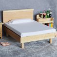 thumbnail image 2 of Cama doble de madera Dollhouse Furniture en miniatura a escala 1:12, 2 of 3