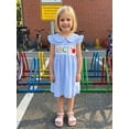 thumbnail image 4 of BemeyourBBs Toddler Baby Girl Back to School Dress KidsKindergarten Outfits Little Baby Girl Gingham Plaid Summer Dress Flying Sleeve Stationery Apple Embroidered Doll Collar Casual A Line Dress, 4 of 9