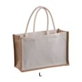 thumbnail image 4 of Matsuzay Bolso de compras fuerte de la capacidad de carga en bolsos del regalo del totalizador de los bolsos de compras del yute Almacenamiento y organización del hogar L (13*32*21), 4 of 6