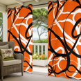 thumbnail image 2 of Outdoor Curtains for Patio Waterproof Orange Black Circle Lines Indoor/Outdoor Curtain Tiebacks Stripe Modern Abstract Art Privacy Sun Block Grommet Drapes for Pergolas Gazebo 2 Panel 54x108 Inch, 2 of 9