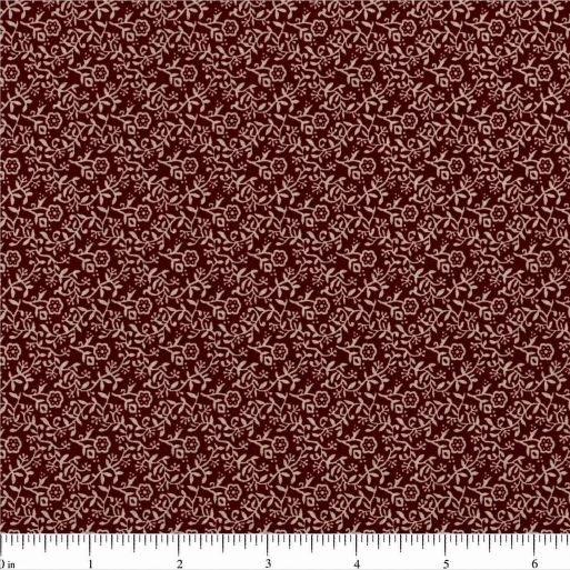 CreamBurgundy Remember When Floral Fabric