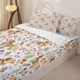 thumbnail image 2 of Manfei Boho Dachshund Zipper Twin Comforter Sets with Fitted Sheet and 2 Pillowcases, Retro Garden Bloom Zipper Bedding Set, Beige White, Reversible, 4 Pieces, 2 of 7