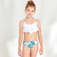 thumbnail image 1 of Traje de baño deportivo de playa de dos piezas con cintura alta y estampado Falbala de SDJMa para niñas pequeñas y bebés, 1 of 8